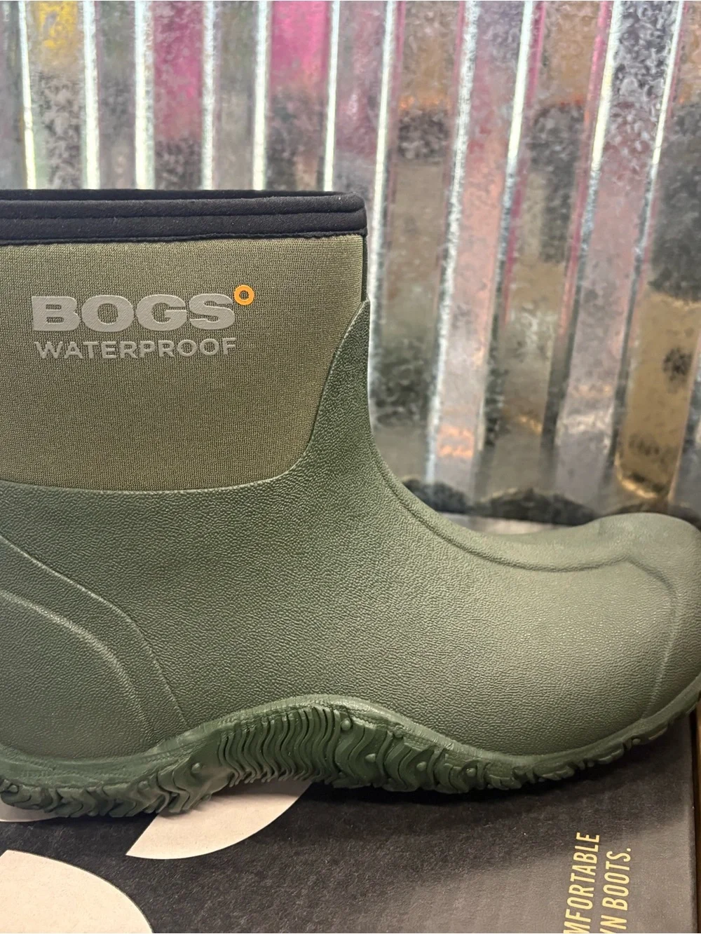 Bogs Waterproof Short Rain Boots in Olive Green